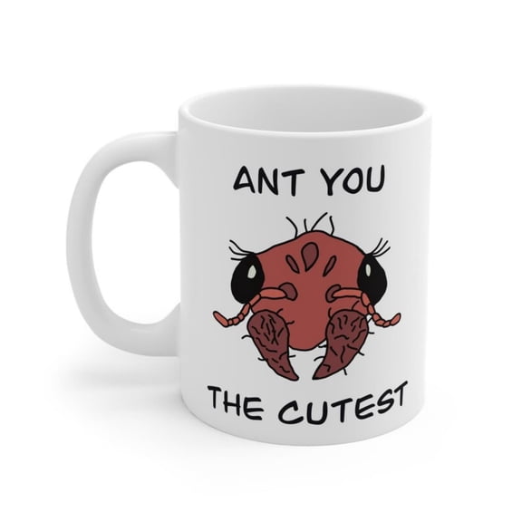 Funny Cute Ant oz White Mug - d Drawn Animal Coffee Cup, Unique Insect Tea Mug, Quirky Bug Hohocolate Mug, Adorable Entomologist