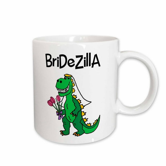 3drose, Funny Cute Bridezilla Bride Wedding Bridal Satire Cartoon, 11oz Mug