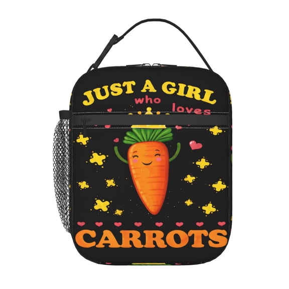 Funny Cute Carrot Lunch Bag Portable Thermal Lunch Box for Men and Women