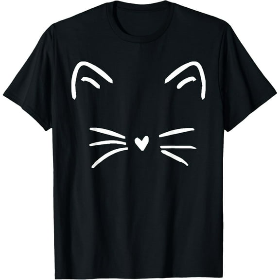 Funny Cute Cat Face Heart Nose Cat Lover T-Shirt Tee