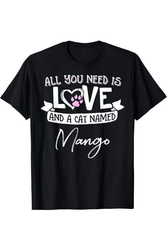 Funny Cute Cat Named Mango Shirt for Women and Girls T-Shirt