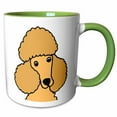 thumbnail image 1 of 3drose, Funny Cute Cream or Apricot Miniature Toy Poodle Puppy Dog Face, 11oz Two-tone Green Mug, 1 of 6