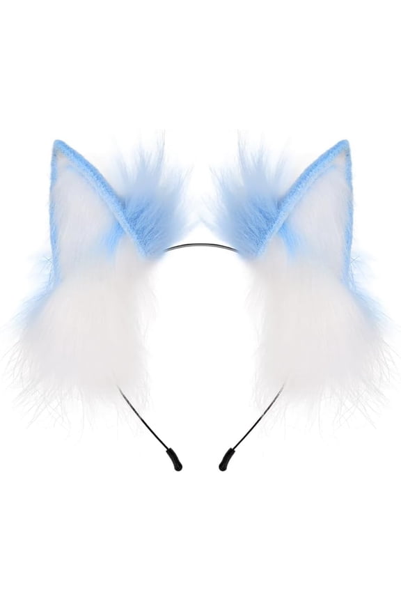 Fox Cat Long Fur Ears Hair Headwear Wolf Animal Anime Halloween Cosplay Costume