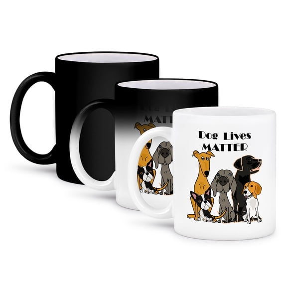 Funny Cute Dog Lives Matter Pet Rescue Dog Cartoon, 11oz Magic Transforming Mug