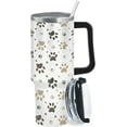 thumbnail image 1 of Funny Cute Dog Paws 40oz Tumbler With Handle Gifts For Daughters Skinny Tumbler With Lid And Straw For School, 1 of 6