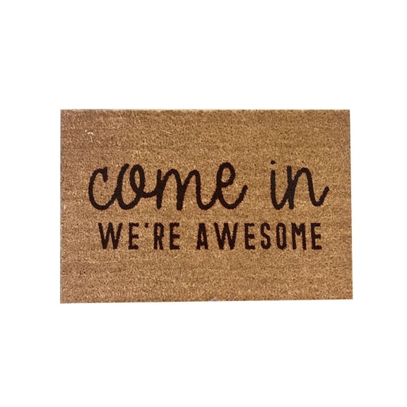 Funny Cute Doormat, Low-Profile & Non-, Welcome Friends with Humorous Design, Suitable for Front Door, Patio, Camping, or Indoor Entryways