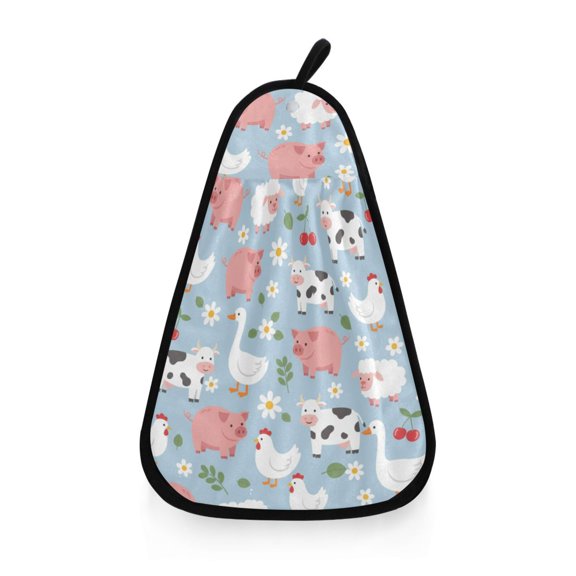 Funny Cute Farm Animals Hand Towel Quick Drying Home Storage Kitchen Towel Hooks Dish Cloths