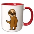 thumbnail image 1 of 3drose, Funny Cute Funky Hip Sloth Cartoon, 15oz Two-tone Red Mug, 1 of 6