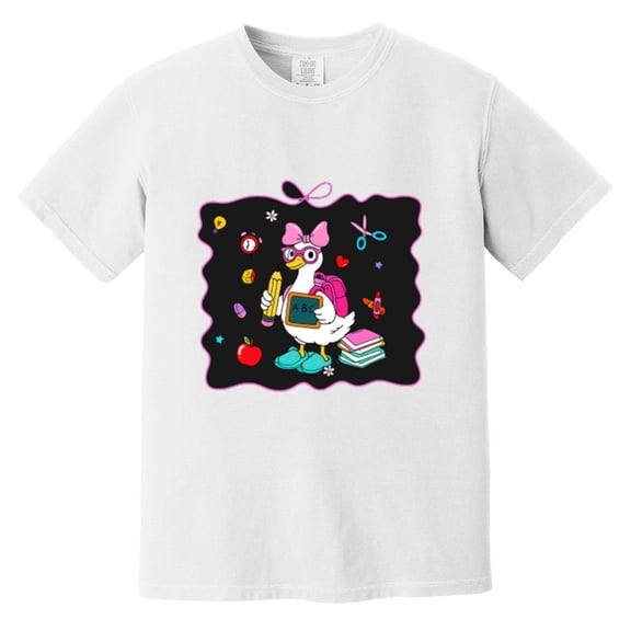 Funny Cute Goose Gift Back To School 2025 Student Teacher Comfort Color T-Shirt