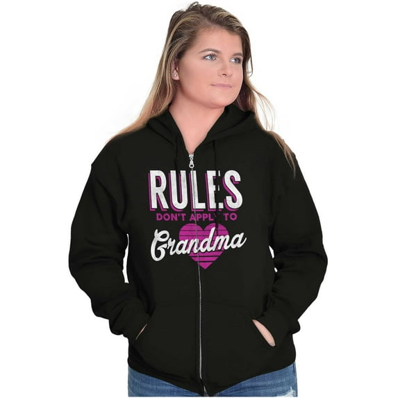 Funny Cute Grandma Grandmother Gigi Womens Plus Size Graphic Zipper Hoodie Brisco Brands 5X