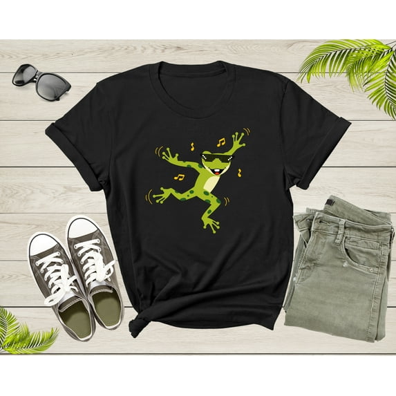 Funny Cute Green Dancing Frog Toad Cartoon for Women Men T-Shirt Frog Lover Gift T Shirt for Men Women Kids Boys Girls Graphic Tshirt