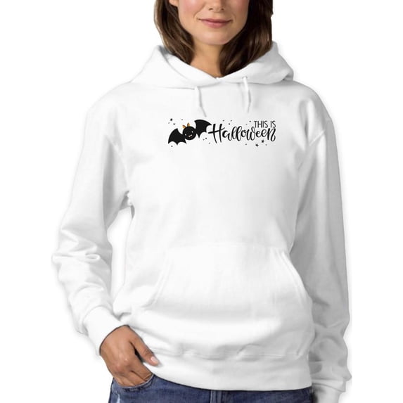 Funny Cute Halloween Bat Hoodie Women -Image by Shutterstock, Female XX-Large