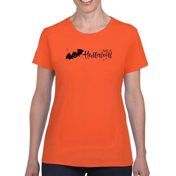 Funny Cute Halloween Bat T-Shirt Women -Image by Shutterstock, Female 3X-Large