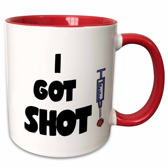 Funny Cute I Got Shot Vaccination Covid19 Pandemic Cartoon 11oz Two-Tone Red Mug mug-340986-5