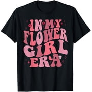 Funny Cute In My Flower Girl Era Retro Groovy Flower T-Shirt men and women can wear, black, white, gifts