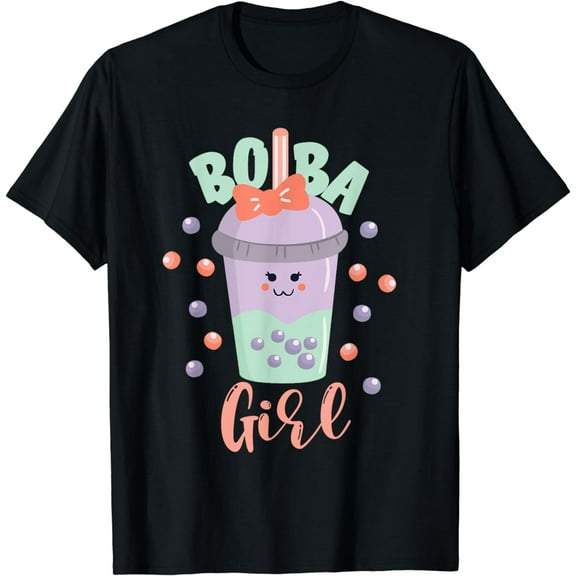 Funny Cute Kawaii Milk Tea Lover HS0 Bubble Boba Girl Tea T-Shirt