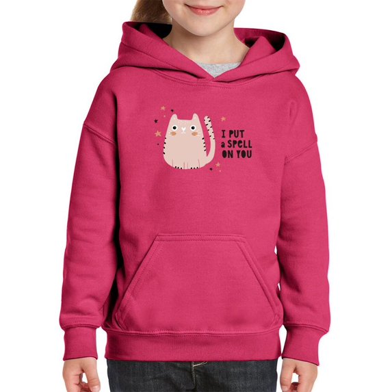 Funny Cute Kitten Spell Hoodie Juniors -Image by Shutterstock, x-Large