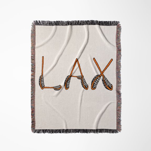 Funny Cute Lax Crossed Lacrosse Sticks Sports Design, Woven Blanket