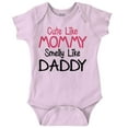 thumbnail image 1 of Funny Cute Mommy Smelly Daddy Joke Bodysuit Jumper Girls Infant Baby Brisco Brands 6M, 1 of 7