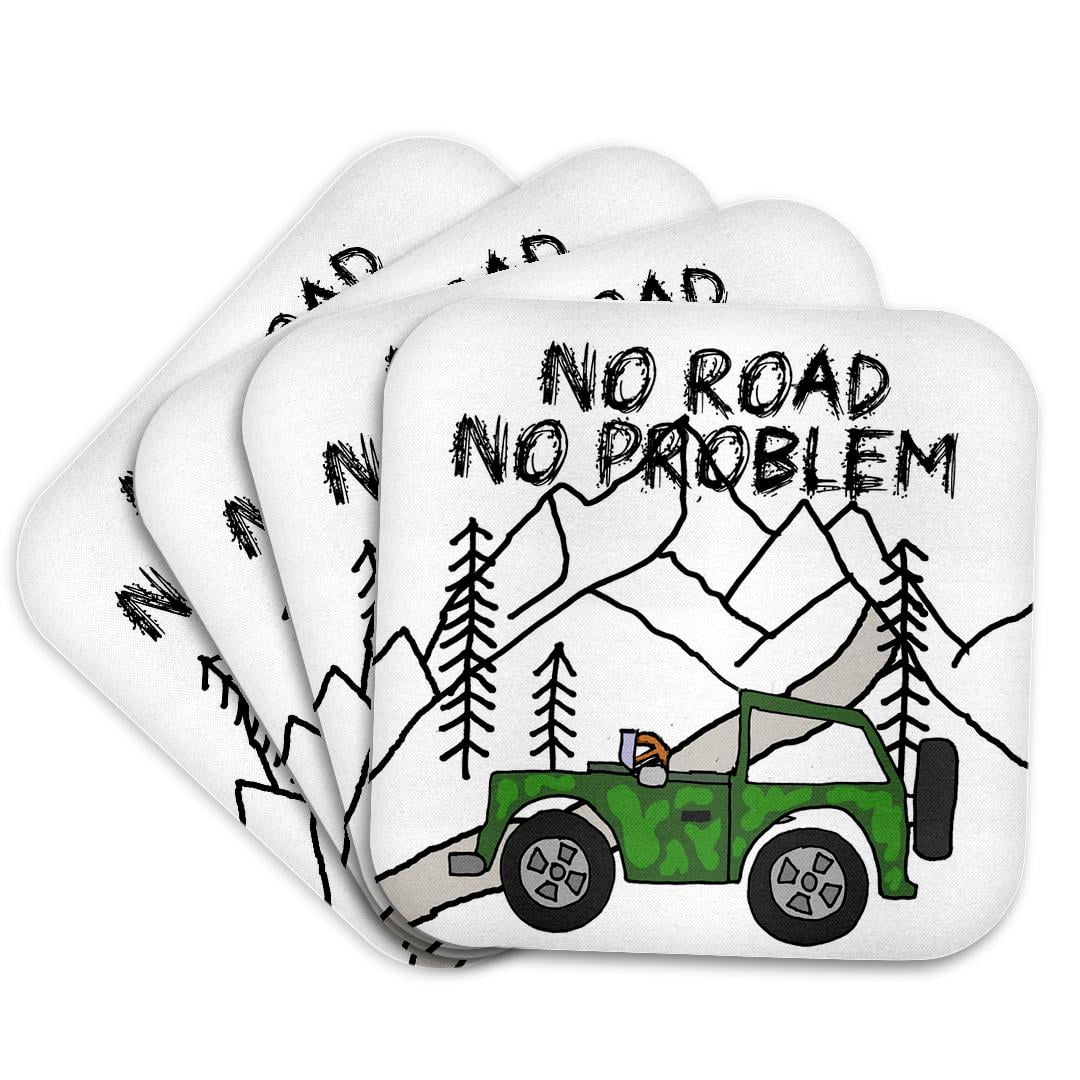 Funny Cute Off-Road No Road No Problem All-Terrain Atv, set of 4 ...