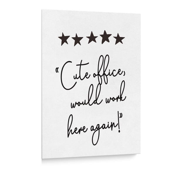 Funny Cute Office Would Work Here Again Sign Pictures Canvas Wall Art Decor, Wall Art for Office
