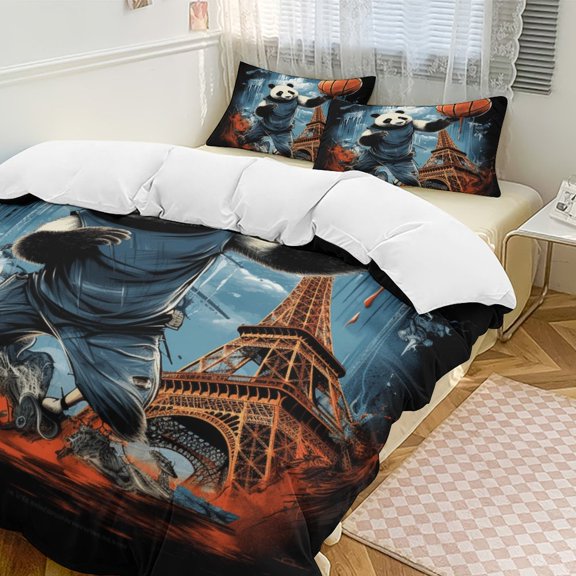 Funny Cute Panda 3D Duvet Cover Set Quilt Cover Theme of Kid Boy Girl for Bedroom Decoration