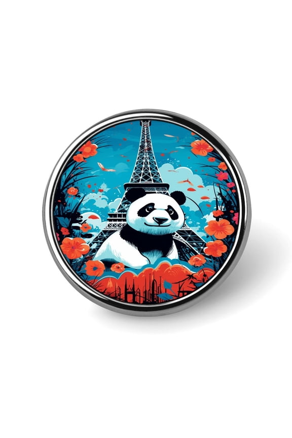 Funny Cute Panda 3D Round Lapel Pin Tie Tack Cute Brooch Pin Badge for Men Women Hat Clothing Accessories, Circular, Style