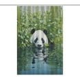 thumbnail image 1 of Funny Cute Panda Shower Curtain Cloth Fabric Bathroom Decor with Hooks, 1 of 5