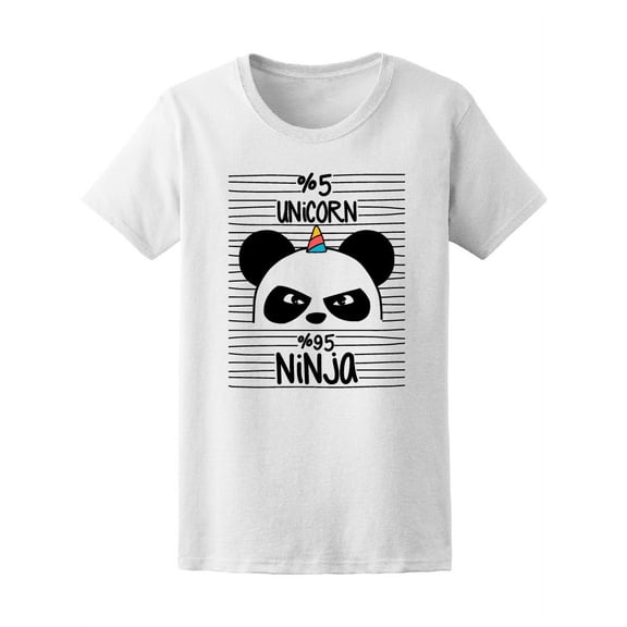 Funny Cute Panda Unicorn Ninja Women T-Shirt - Image by Shutterstock, Female Small