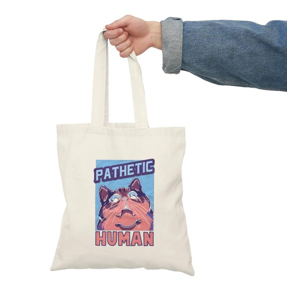Funny Cute Pathetic Cat Meme Retro Humor Aesthetic Print Unisex Tote Bag D391043