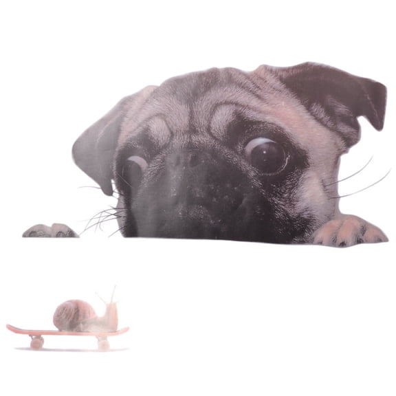 Funny Cute Pet Pug Dog Snail 3D Car Window Decals Home Wall Sticker