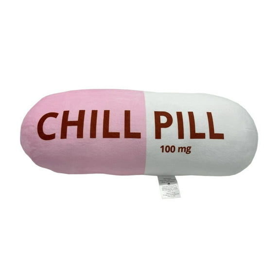 Funny & Cute Pill Shape Plush Pillow for Decor and Relaxation Idea for Teens, Students, Nurses, Doctors,Pink - 13.7 L x 5.9 W