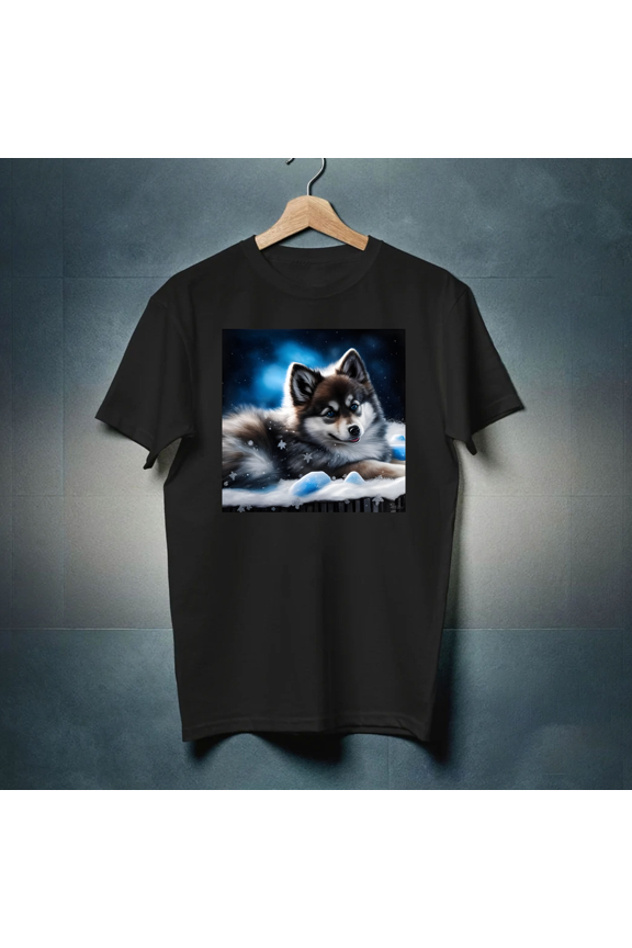 Funny Cute Pomsky Dog Pet Lover Animal Artwork Print Unisex T-Shirt M12410, Up to Size 5XL