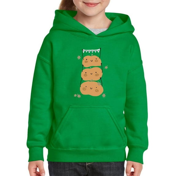 Funny Cute Pumpkin Stack Hoodie Juniors -Image by Shutterstock, Medium