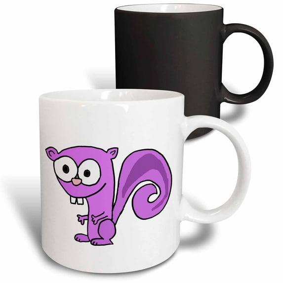 3drose, Funny Cute Purple Squirrel Recruiting Job Employment Satire, 11oz Magic Transforming Mug