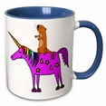 thumbnail image 1 of 3drose, Funny Cute Sea Otter Riding Unicorn Cartoon, 15oz Two-tone Blue Mug, 1 of 6