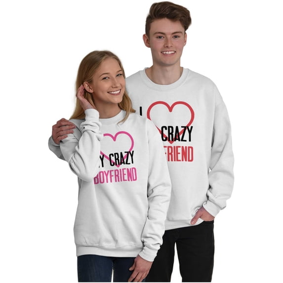 Funny Cute Set for Couples Matching Women Plus Size Crewneck Sweatshirt Brisco Brands 4X