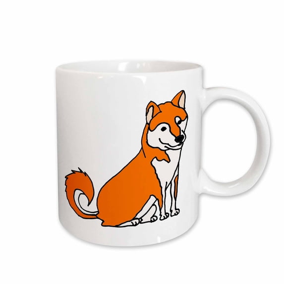 3drose, Funny Cute Shiba Inu Puppy Dog Cartoon, 11oz Mug