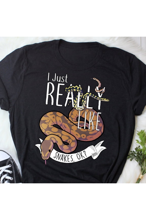 Funny Cute Snake Graphic T-Shirt for Reptile Lovers, Ball Python Hognose Gift
