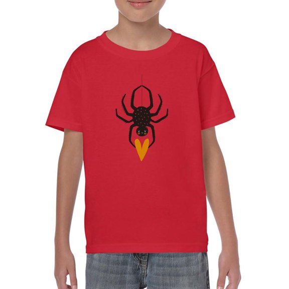 Funny Cute Spider W Heart T-Shirt Juniors -Image by Shutterstock,  Small