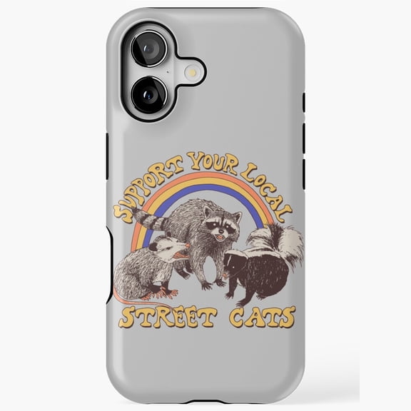 Funny Cute Street Cat Animal Phone Cover for iPhone 11 12 13 14 15 16 17 Pro Max