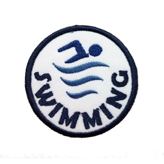 Funny Cute Swimming Camping Badge Embroidered Iron On Patch