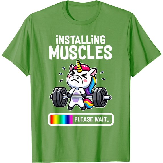 Funny Cute Unicorn Workout Gym Fitness Weightlifting Gift Unisex T-Shirt for Men Women Kids Toddler,Lime Color,Size 2T