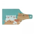 thumbnail image 1 of Funny Cutting Board, Kitten Couple Happy Paws Loving Heart with Family Cats Poster Style Animal, Decorative Tempered Glass Cutting and Serving Board, Wine Bottle Shape, Multicolor, by Ambesonne, 1 of 1