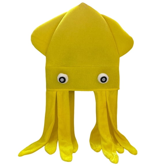 Funny Cuttlefish Hat For Theme Event Soft Fabric Cosplay Costume Accessory Headcover Hat For Kids Adults Family Activity