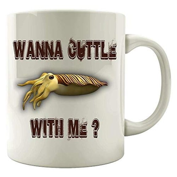 Funny Cuttlefish 11 oz Coffee Mug - Humorous Marine Life Design White Ceramic Gift