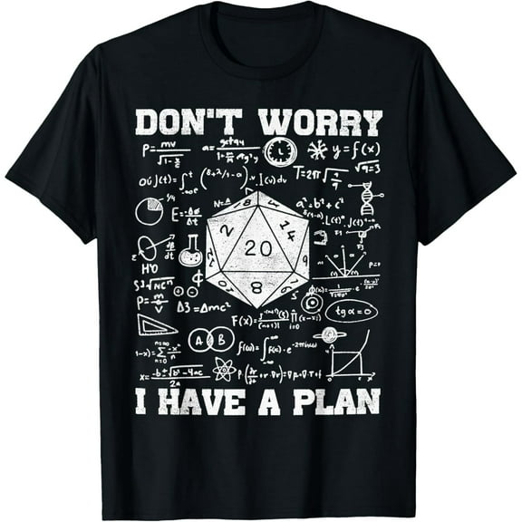 Funny D20 Dice Math Equations for Gamer Unisex Graphic T-Shirt