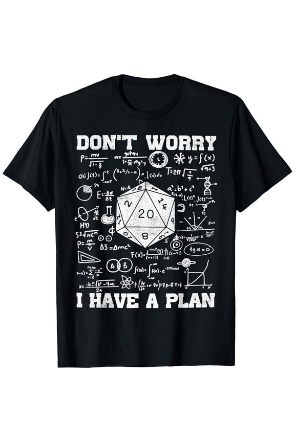 Funny D20 Dice Math Equations for Gamer Unisex Graphic T-Shirt