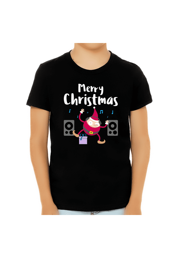 Funny DJ Elf Christmas T Shirt Christmas Clothes Kids Christmas Shirt for Boys Funny Christmas Shirt