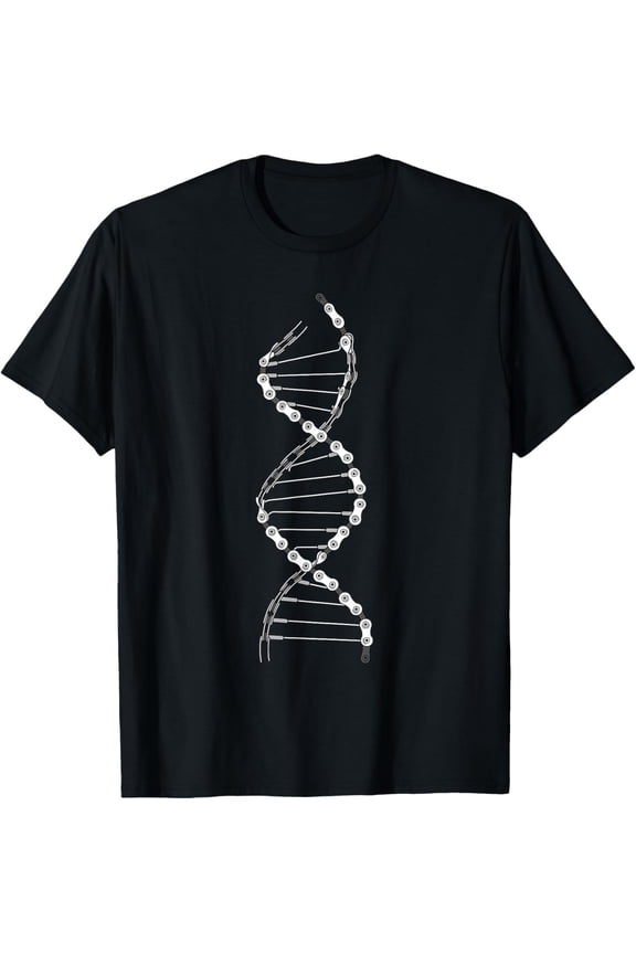 Funny DNA Cycling Bicycle Chain Mountain Bike Lovers Outfit T-Shirt Small